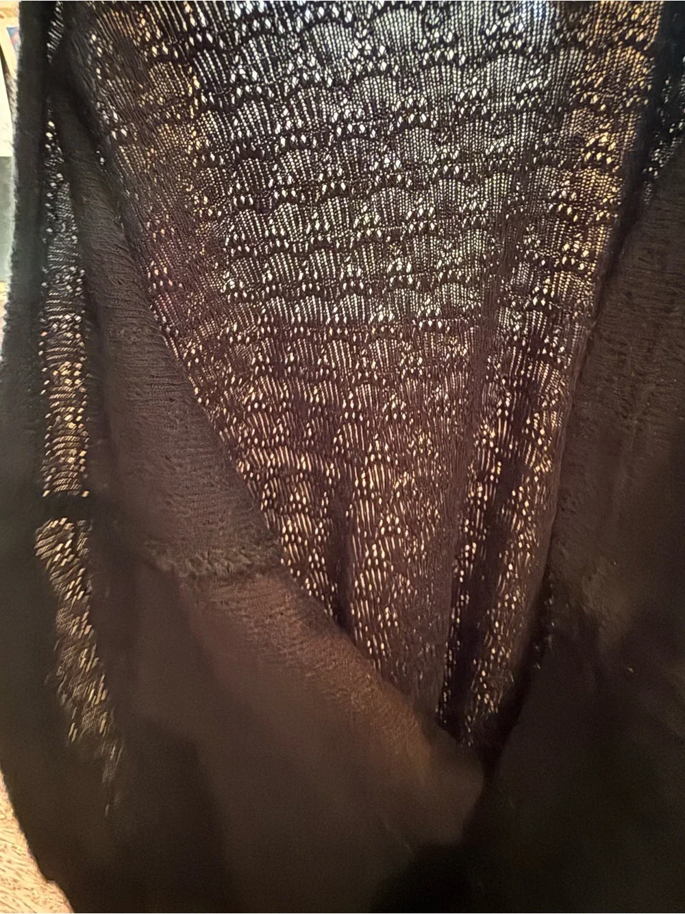 Free People. Black Cotton Lace/Pointelle Cami Tank. Size Small.